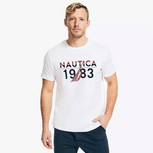 Nautica Sleepwear Graphic T-Shirt Mens Size XXL Short Sleeve White Red Blue NWT